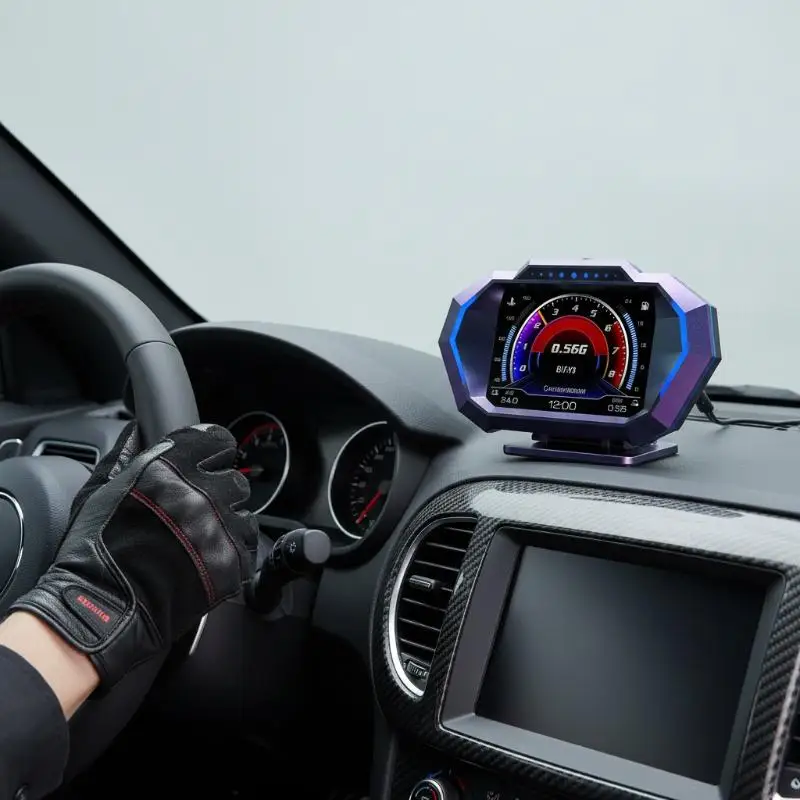 Display Head-Up per Auto OBD+GPS P24 HUD, Tachimetro Digitale, Computer di Bordo con Allarme di Bassa Tensione per Tutti i Veicoli - Image 4