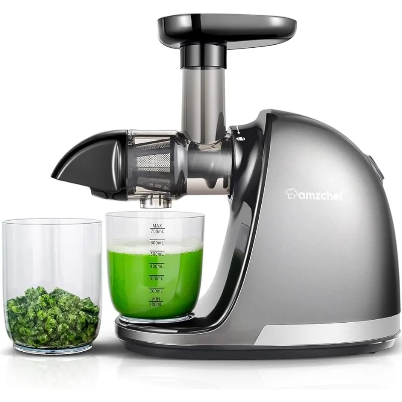 

Masticating Juicer Machines, AMZCHEF Slow Cold Press Juicer with Reverse Function, High Juice Yield, Easy Clean with Brush