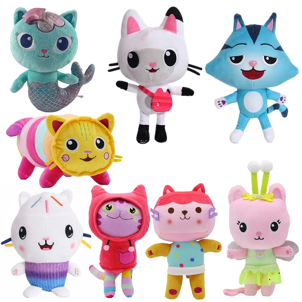 Gabby Dollhouse doll Toys Mercat Cartoon Stuffed Animals Mermaid Car Cat Stuffed Doll Kids Birthday Christams Cartoon Doll Gift Plush Toy Plush Doll