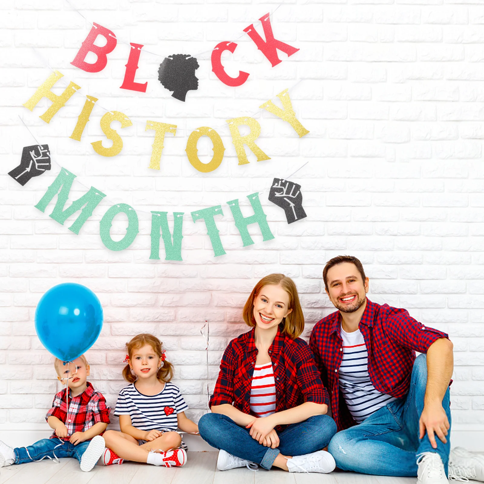 

Party Decoration Black History Month Banner for Church Bunting Decorations Pull The Flag Paper Backdrop