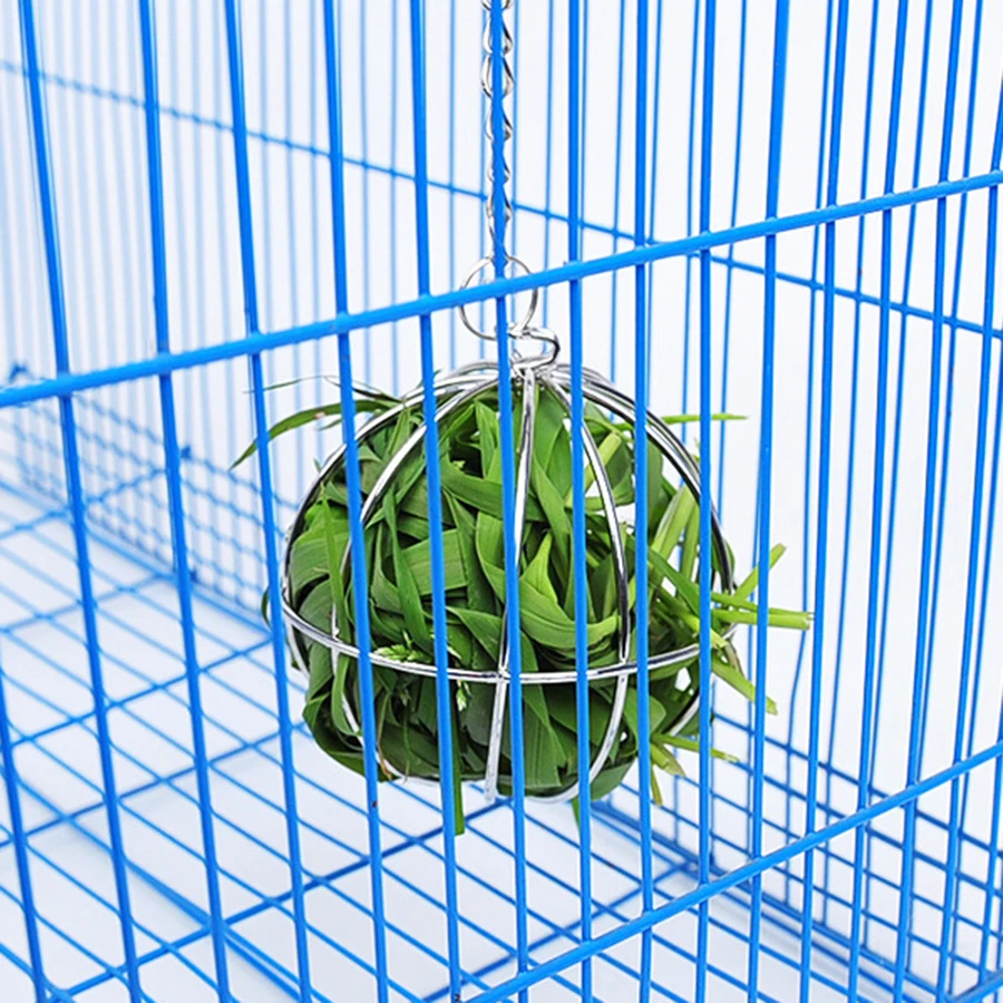 Rabbit grass ball can be hung on a feeding rack Dutch pig Totoro stainless steel plated grass rack ball rabbit hay feeder