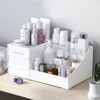 1pc White New Drawer Makeup Storage Box Dormitory Finishing Plastic Shelf Cosmetics Skin Care Dressing Table Desktop 2