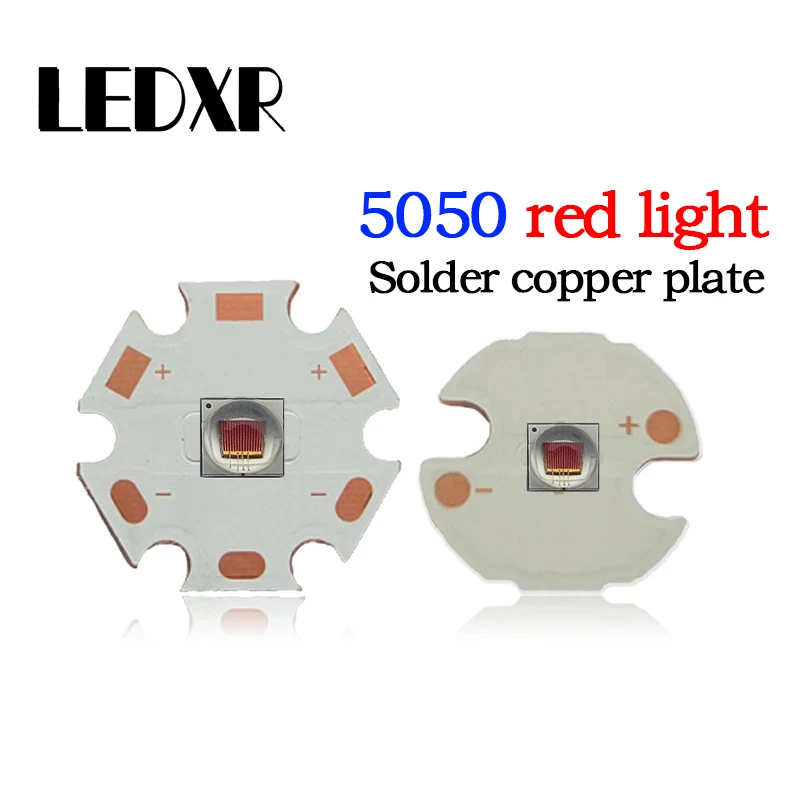 High-power 5050 lamp beads 10W red light T6 XML LED red light source ceramic led lamp beads 5050 red light 620-630nm 2000mA