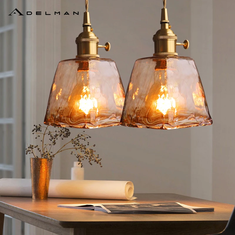 

Adelman Nordic Modern Brass Glass Pendant lights E27 Kitchen Restaurant Bar living room bedroom hanging Pendant lamp Home Decor