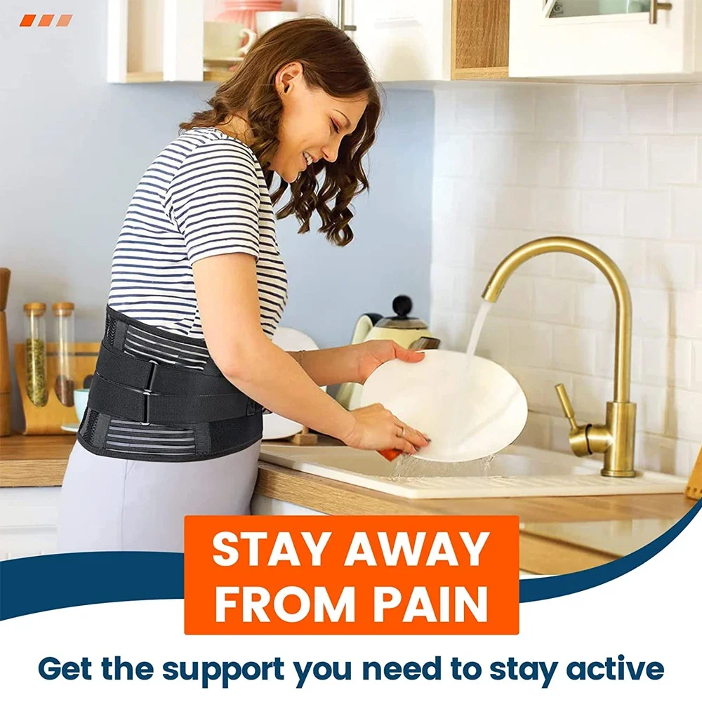 Lower Back Brace with 6 Stays Anti-skid Orthopedic Lumbar Support 6