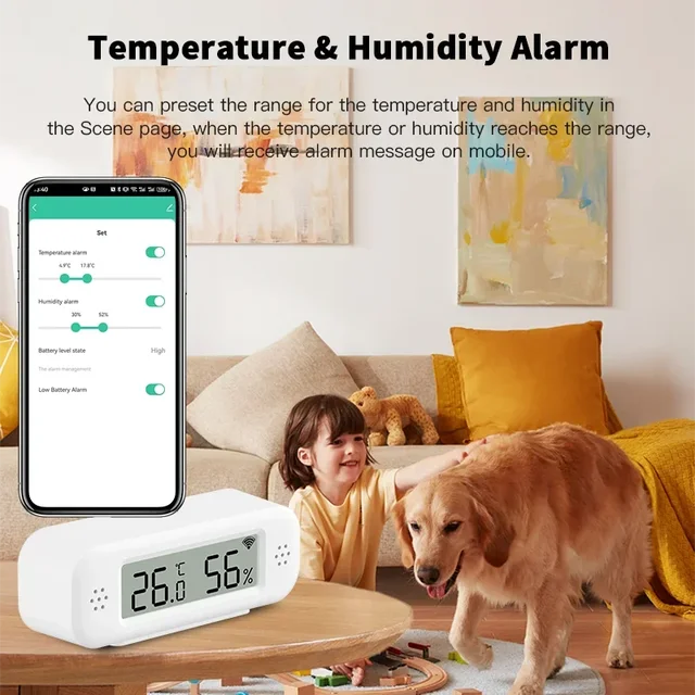 Tuya WiFi Zigbee Mini Temperature Humidity Sensor For Smart Home Automation Hygrometer APP Remote Work with ZHA Yandex Alexa 4