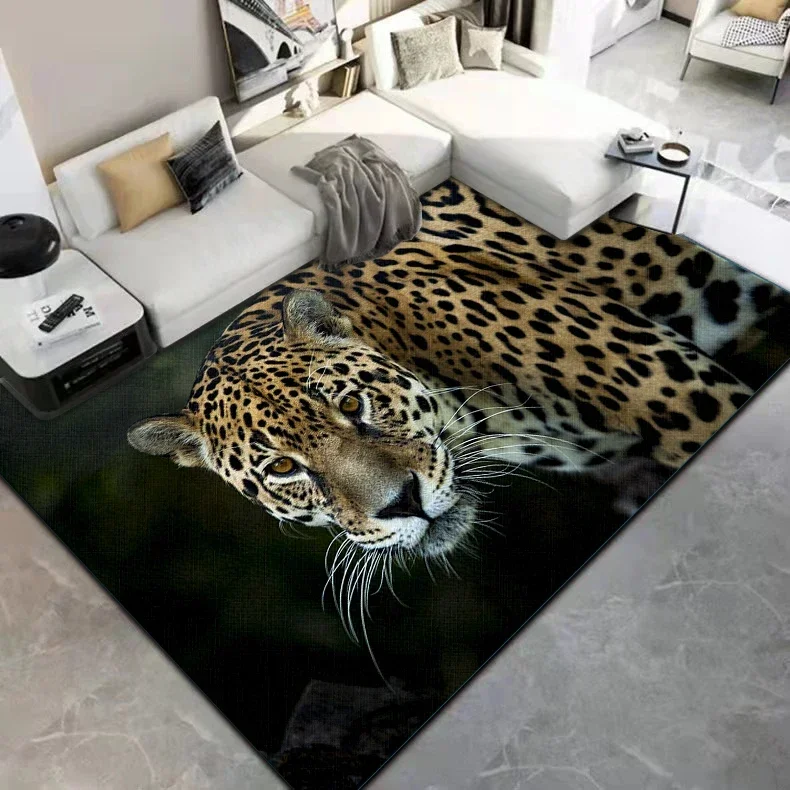 

3D Animals Rectangle Carpet Tiger Leopard Printed Livingroom Bedroom Cloakroom Kid's Room Floor Mats Anti Slip Comfortable Home