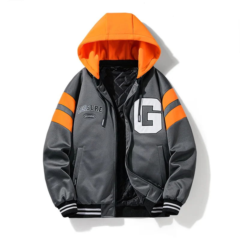 

Brand Fashion Men Leisure Hoodies Popular Baseball Jacket Man Autumn Winter Coats Size L-3XL