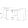 Reception Desks, 78.8" Wide Modern Staton Buffet Glossy White Lacquer with Champagne Gold Embellishments, Desks 5