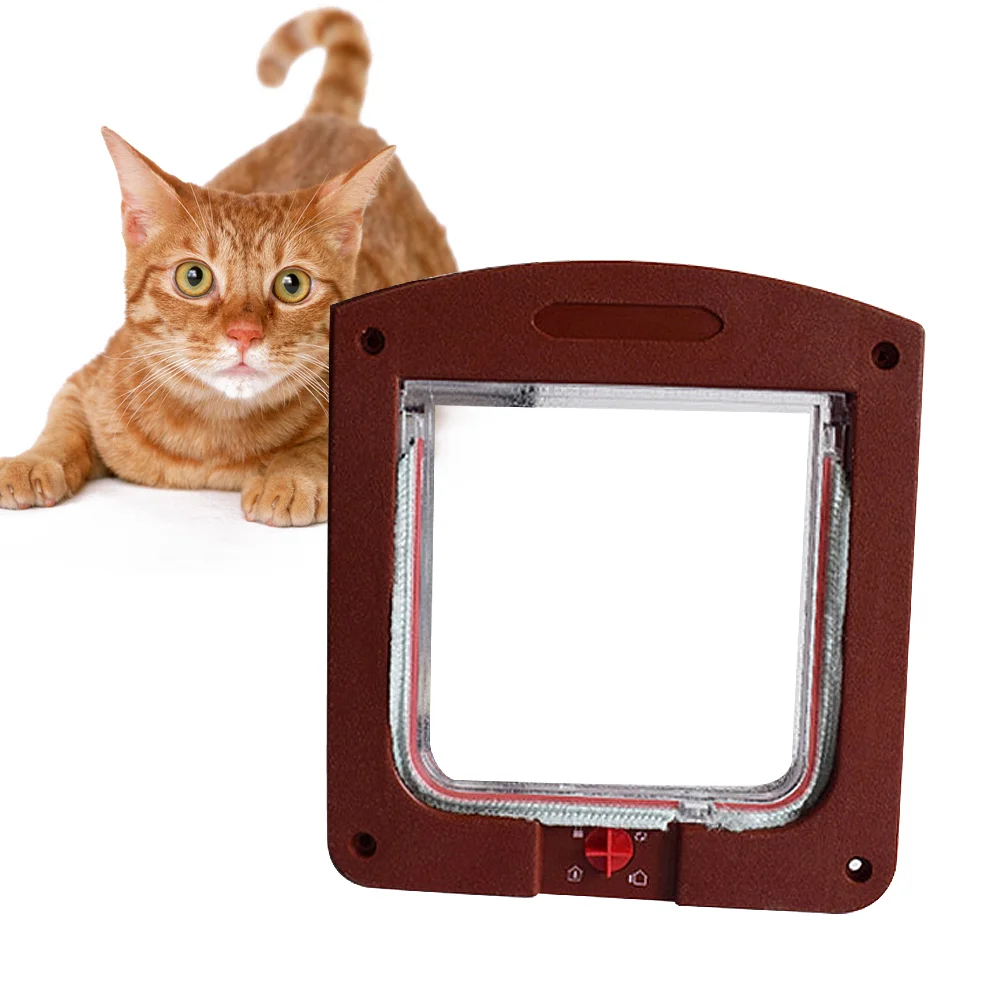 Controllable Pet Entry and Exit Window Cat Door Cat Safe Hole Window Door Pet Supplies Size S White