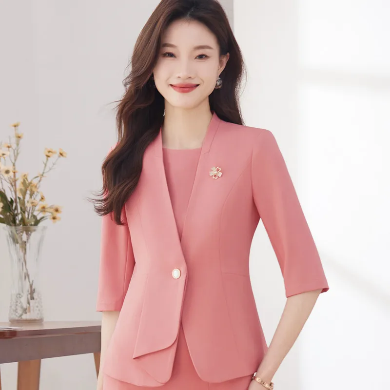 NAVIU Apricot Blazer Women 2024 New Spring Summer Casual Formal