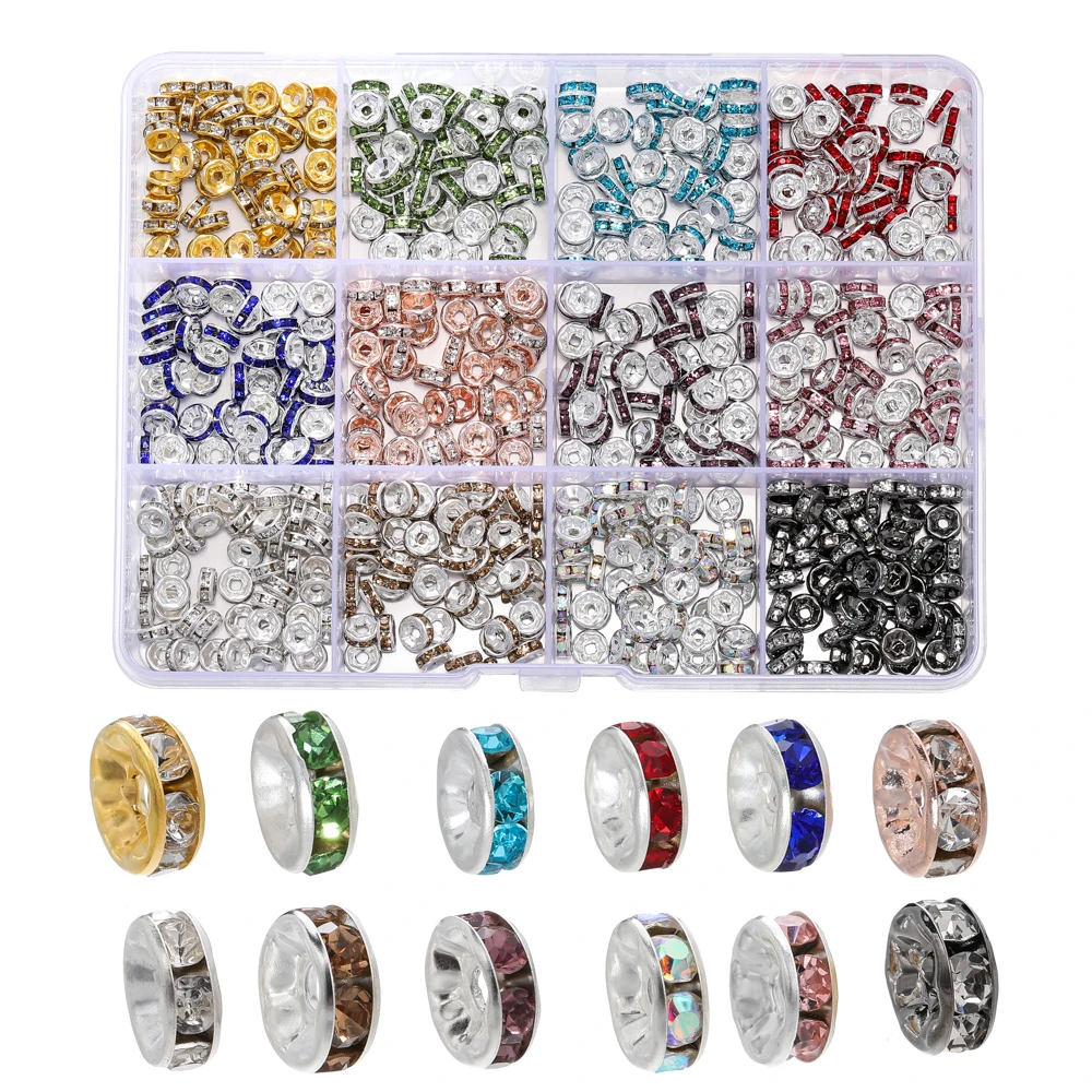 20 Perles En Strass Rondelles Argenté 10mm - SAVMER, Pour Création Bijoux