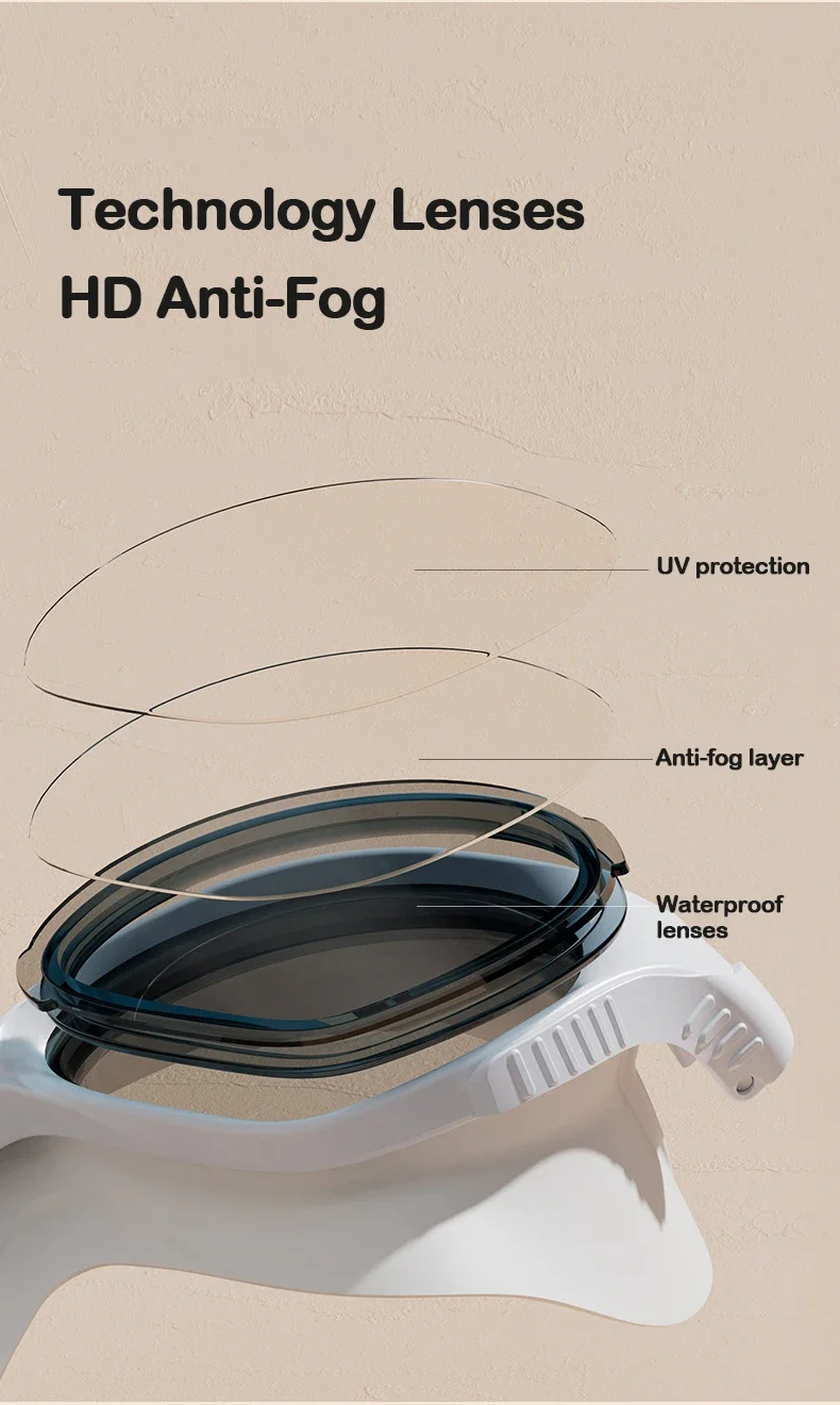 Big Frame Professional HD Anti-fog Silicone Swimming Goggles Adults With Earplugs Swim Glasses Men Women Goggles 5