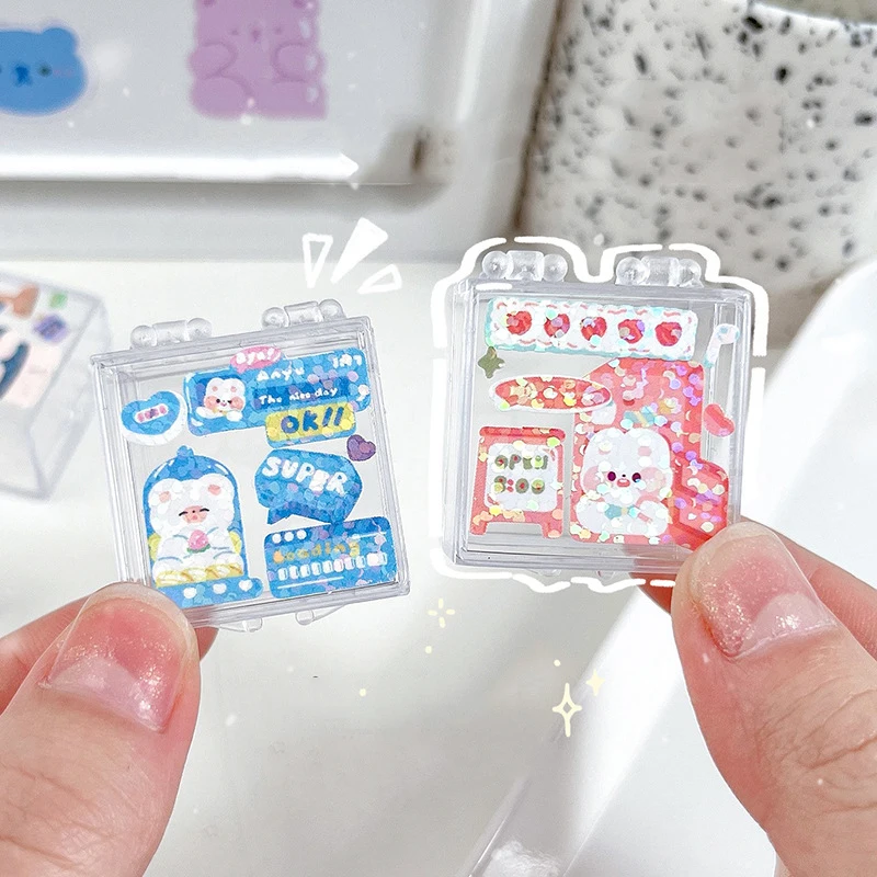Mini Clear Storage Box Transparent Square Plastic Box Earrings Jewelry Packaging Small Cards Storage Jewelry Organizer Case