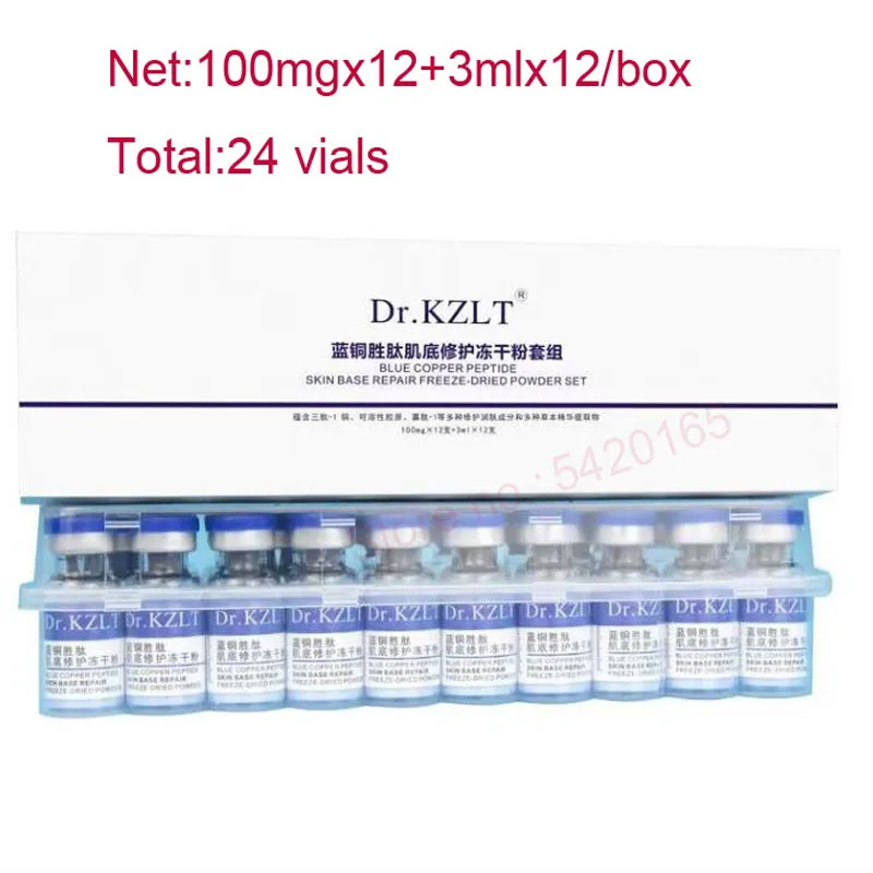 0.25 mm Microneedle Serum GHK-Cu Blue Copper Peptide Lyophilized Powder Ampoule Set Skin Repair Firming HydrationKorean Skincare