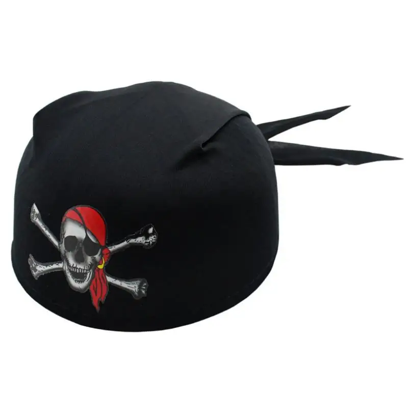 

Skull Pirate Hat Fancy Dress HeadWrap Party Halloween Costume Dress Up Cap Fun Theme Cosplay Props 100pcs