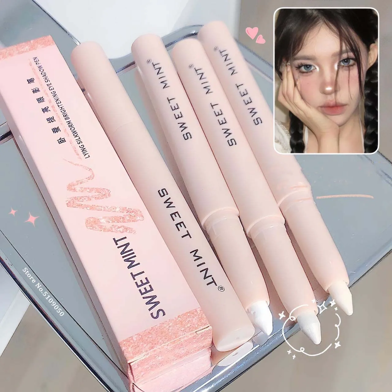 Glitter Lying Silkworm Highlighter Pencil Longlasting Brightening Eyes Corner Pearlescent White Eyeshadow Pen Shiny Eye Cosmetic face highlighter
