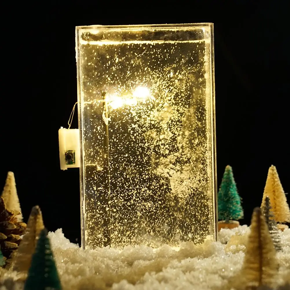 Plastic Snowy Night Light Small Street Lamp Christmas Decor
