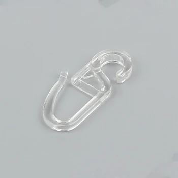 50pcs Curtain Folding Hooks Strong Tension Clip Ring Window Curtain Hanger Hooks White Plastic Curtain Hook Decorative Accessory 2