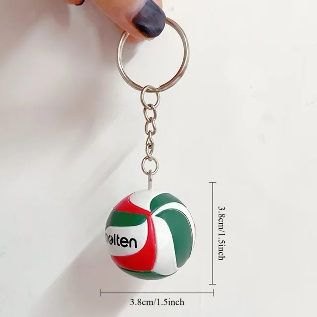 1pcs PVC Volleyball Keychain Anime Style Mini 3D Ball Key Ring Bag Charm Accessories Gift 2