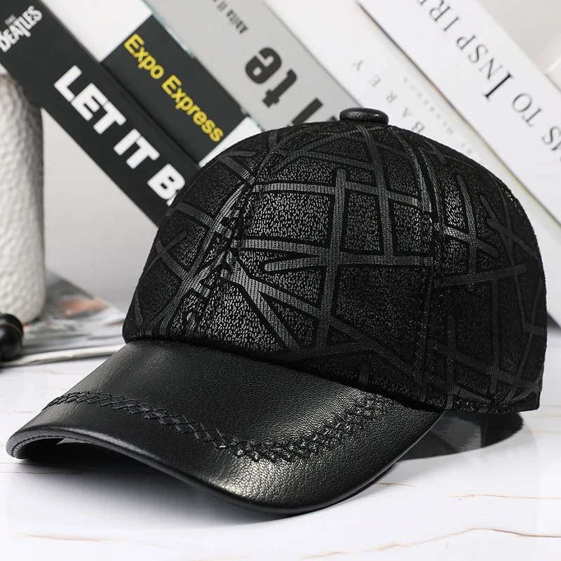 

X7049 Adult Genuine Leather Baseball Cap Outdoor Sun Shade Hat Sheepskin Hat Casual Street Outdoor Hockey Golf Gorras Hat