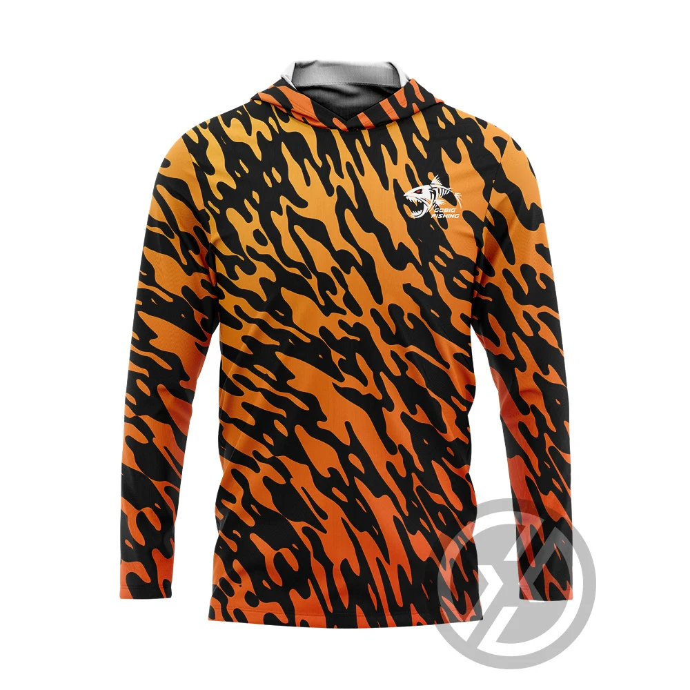 2025 GG 낚시 의류 여름 Tshirt Mens 새로운 긴 소매 T 셔츠 의류 태양 자외선 차단 통기성 후드 낚시 착용