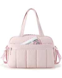 BAGSMART Women's Versatile Travel Duffel - Large Capacity with Shoulder Strap (Pink)