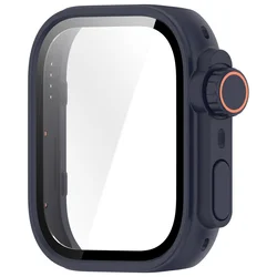 BEHUA Protective Watch Shell with Tempered Glass Film Cover - Elegant and Durable Watch Case for Huawei Watch 4 Pro (Midnight Blue)