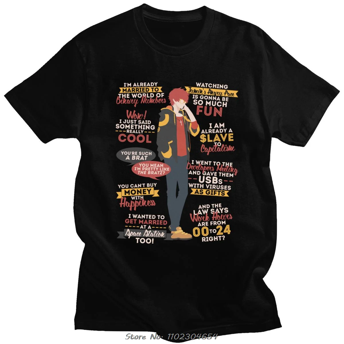

Funny Mystic Messenger T Shirt Men Short Sleeve MM BG Otome 707 Quotes T-Shirt Slim Fit Soft Cotton Novel Game Tee Clothes Gift