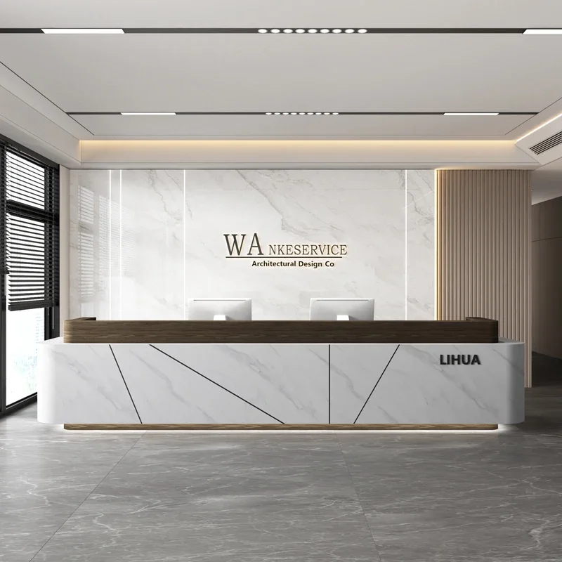 Modern Simple Reception Desks Corporation Beauty Salon Storage Lectern Desk Business Luxury Office Furniture Receptionsdisk FYRD