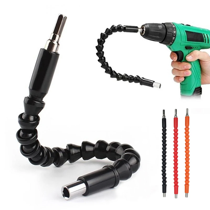 

105 Degree Right Angle Drill Attachment and Flexible Angle Extension Bit Kit for Drill or Screwdriver 1/4" Socket Adapter Tool