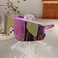 KAMMPT New in 2024 Semi-rimless Sports Sunglasses Outdoor Brand Oversized Mirror Men's Goggle Women Trendy Decor Cycling Shades
