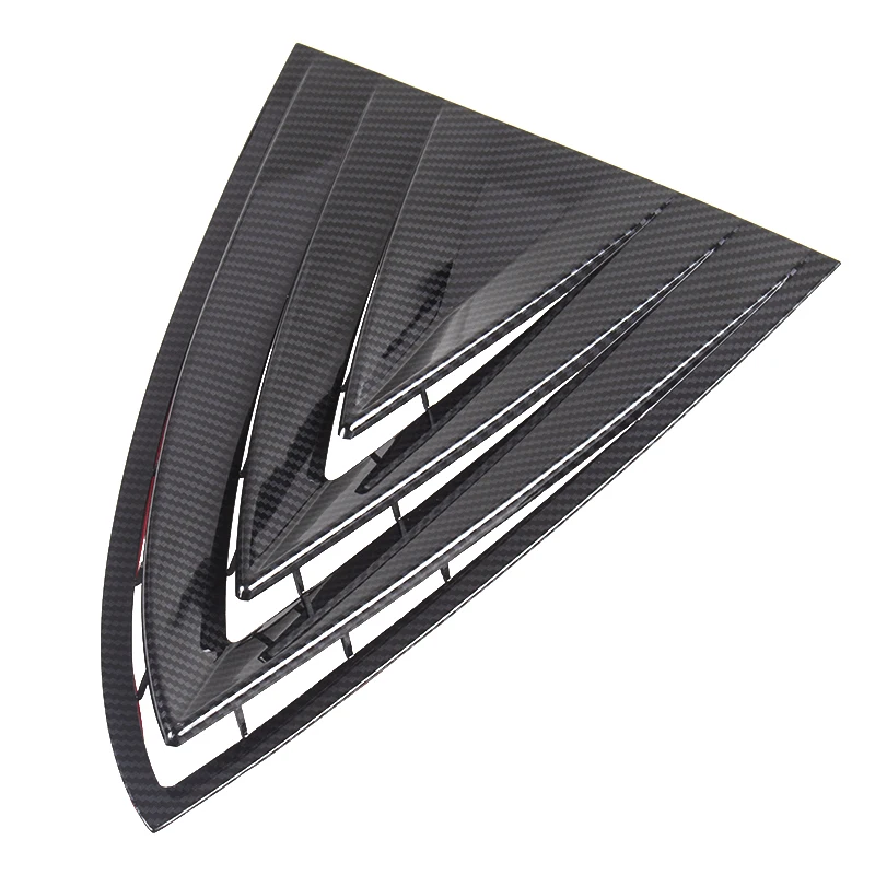 

For Tesla Model 3 2017 - 2021 Rear Car Window Shutter Cover Carbon Fiber Stickers Triangle Decoration Modified Accessories ABS