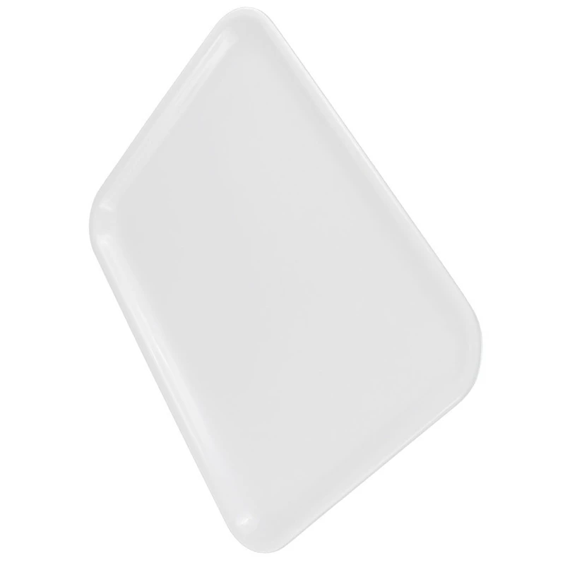 

10X, 10 Inch Long Rectangle Shape Serving Tray Made Of Plastic White