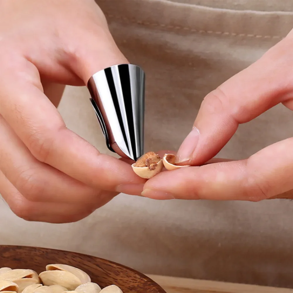 Stainless Steel Peeler for Peeling Beans, Chestnuts, and Nuts, Finger Protector Bean Sheller and Peeler Kitchen Tool
