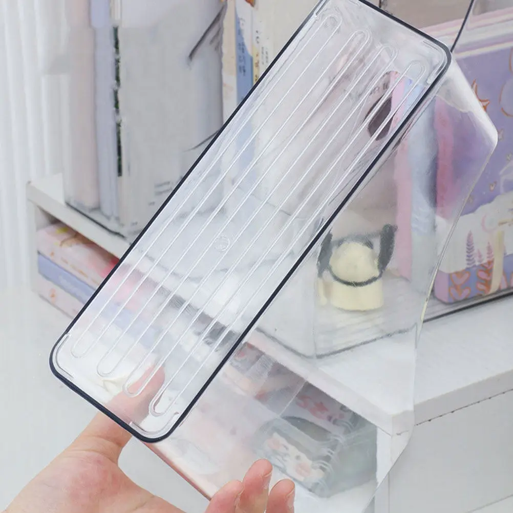 투명 아크릴 수직 파일 정리함 데스크탑 잡지 파일 홀더 사무실 가정 학습 문서 보관 홀더 A4 용지