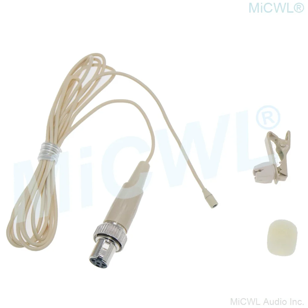 Microfono da bavero molto Mini Clip Lavalier per sistema Microfone wireless MiPro Nero Beige 2 colori