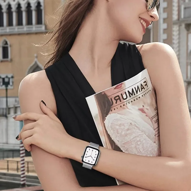 Milanese Loop Metal Double Magnetic Wristband