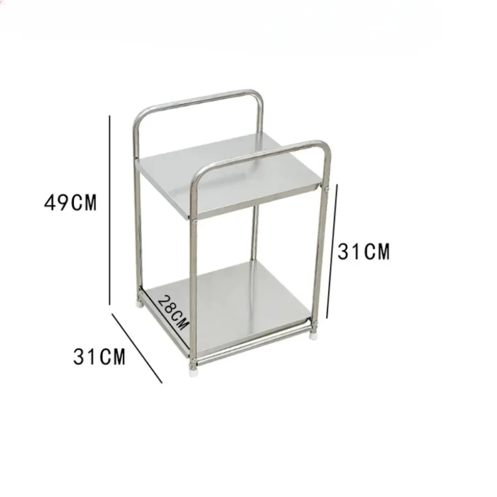 Organizzatore domestico in acciaio inossidabile Scaffale multifunzionale a doppio strato Scaffale portaoggetti per gadget Scaffali portaoggetti per comodino camera da letto - immagine 5