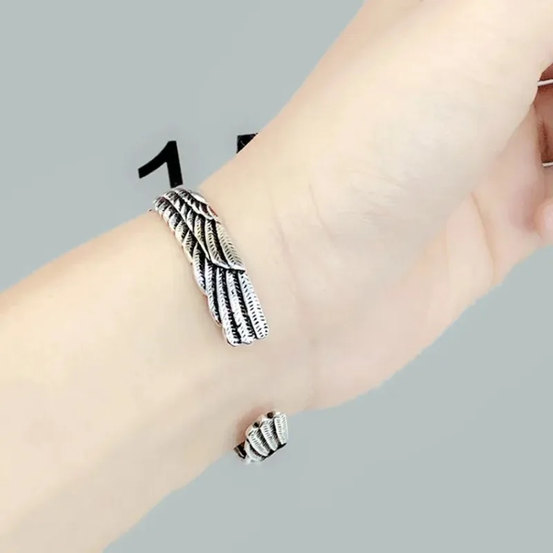 Bangle Bracelet Creative Vintage Eagle Bangle Bracelet Domineering Eagle Feather Open Adjustable Bangles Bracelets Accessories for Men Women