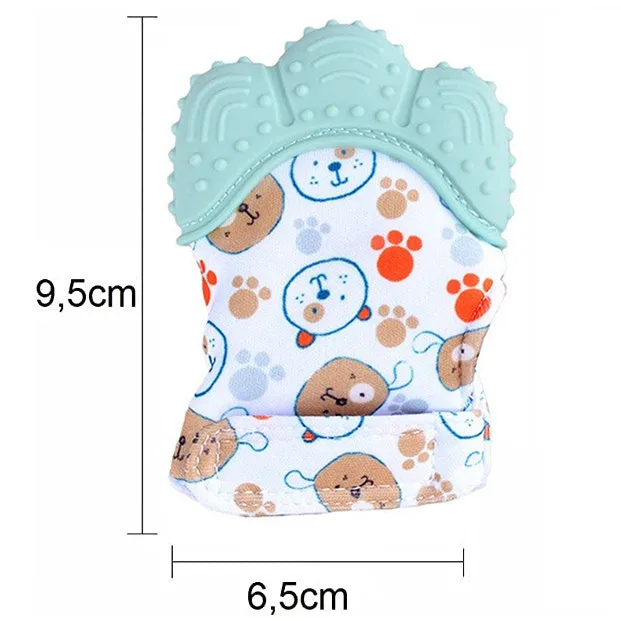 Baby Mittens Silicone Teething Mitten Cartoon Shaped Soft Teether