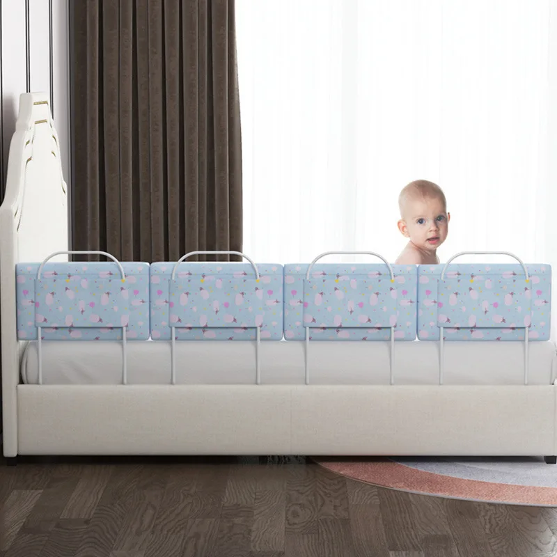 1pcs Baby Infant Bed Safety Rails Cotton Anti Fall Measures Adjustable Anti-collision Height Soft Gate Crib Rail Baby Playpens