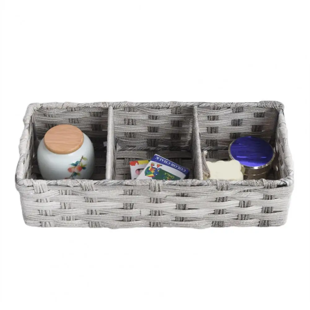 

Compartmented Storage Basket Stylish Woven Organizer Stylish Versatile Woven Storage Basket Indoor Outdoor Compartment for Room
