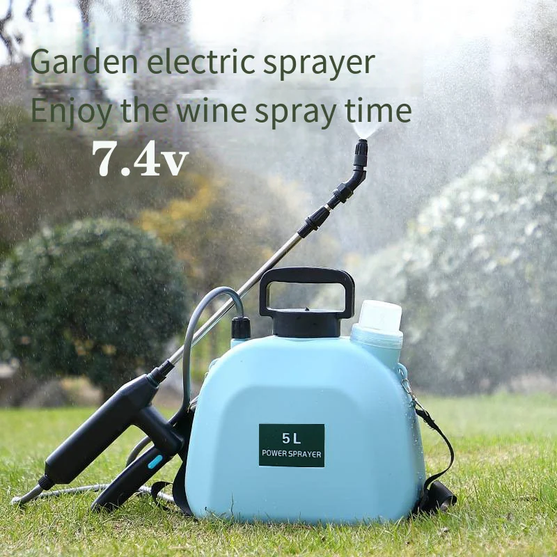 Pulverizador Eléctrico A Presión HIULLEN - Con Batería Recargable, Manguera De 5 M Y 3 Boquillas - Para Jardín, Limpieza Y Coche