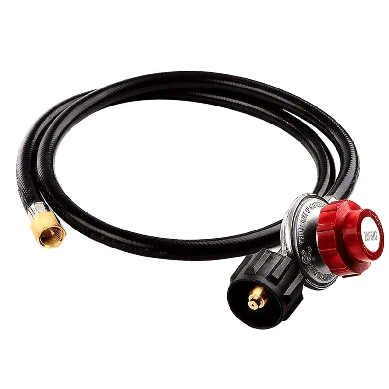 

1 Piece Adjustable Regulator 4 Ft High Pressure With QCC-1 Type Hose-Works With Propane Tanks