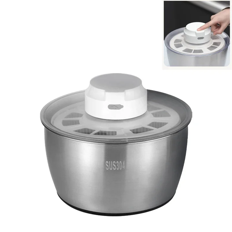 Electric Salad Spinner Drainer Spin Dryer Washer Dehydrator Rechargeable Dewatering Washing Machine Fruit Vegetable Cleaner Tool