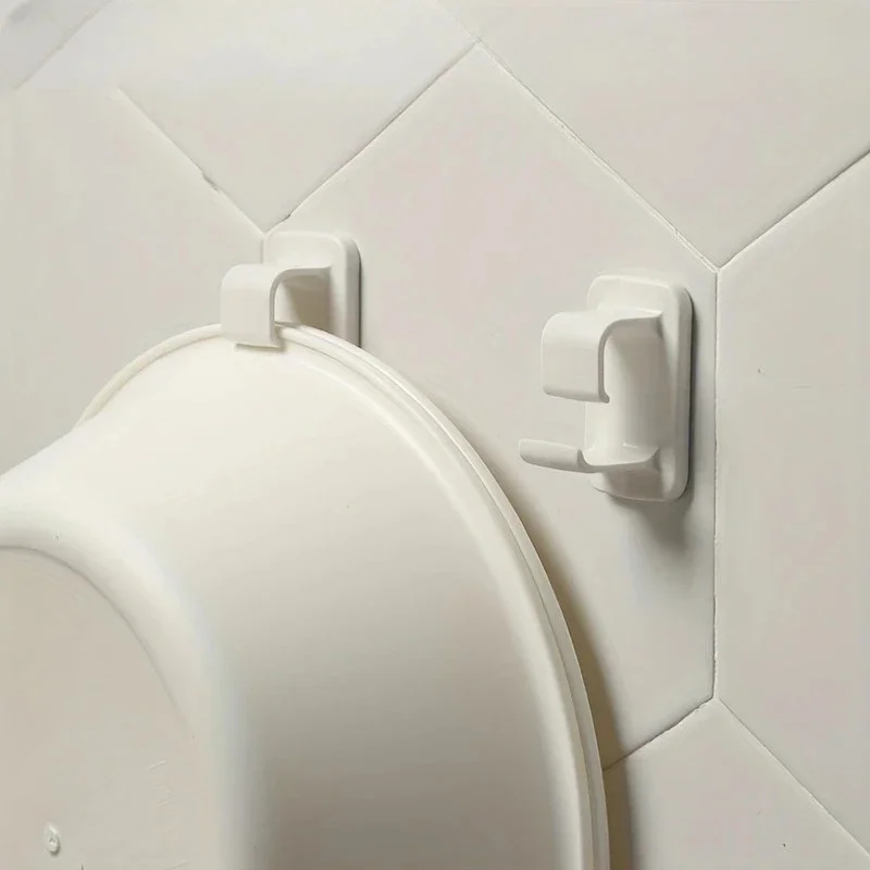 Washbasin Hooks Adhesive Hooks Storage Rack Wall-Hung Washbasin Holder Home Bathroom Kitchen Supplies 2pcs