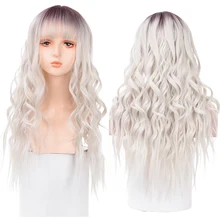 

MANWEI Synthetic Wigs for Women Long Wavy natural hair color Cosplay Party Hair Wigs