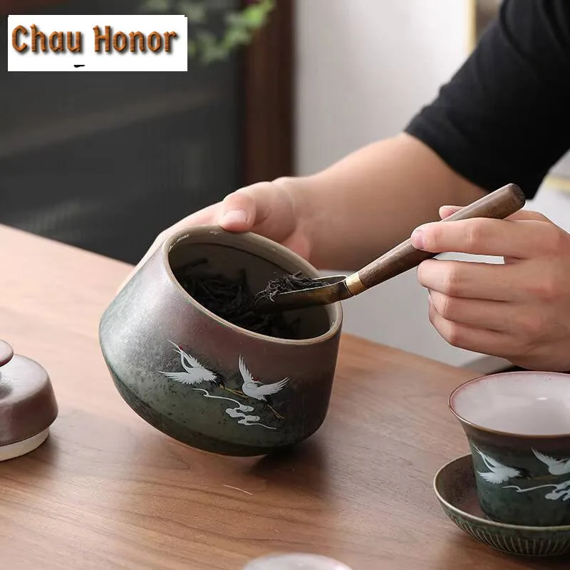 Large Ceramic Tea Containers Handmade Coarse Pottery Tea Containers Sealed Cans Tea Storage Warehouse Ceramic Jar Tea Container