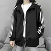 New Spring Summer Men's Women's Korean Style Thin Jacket Loose Fit Trendy Sport Ball Cap Crew Neck Student Black Jacket